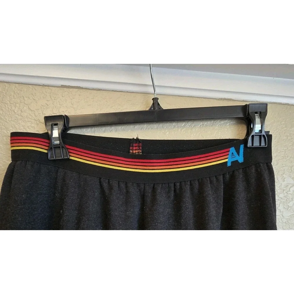 Aviator Nation Rainbow Stripe Waistband Sweatpants Charcoal Black L - Picture 2 of 10